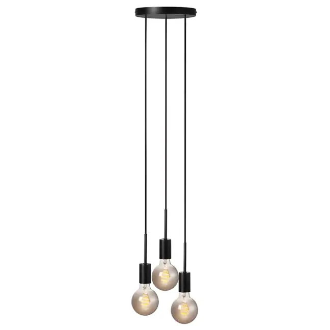Lampa wisząca Paco - 3 dekoracyjne zawieszenia, czarna