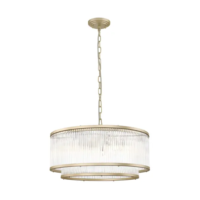 Lampa wisząca Sergio - podwójny klosz, złota