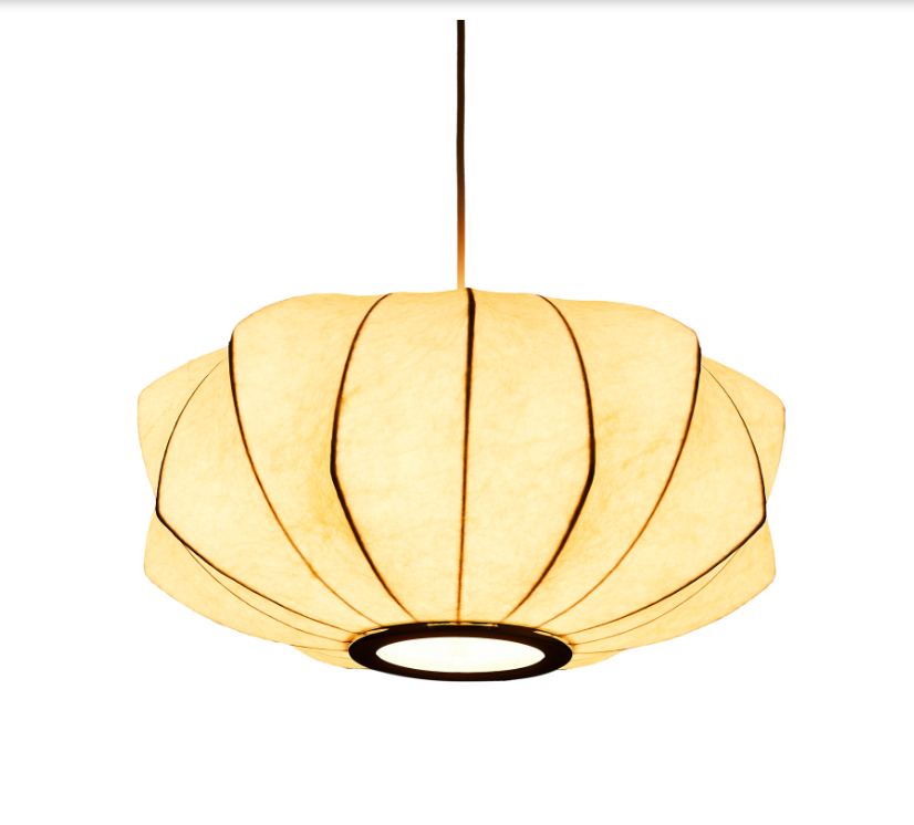 Lampa wisząca Silk 45 Ecru – owalna, tkaninowa forma Japandi