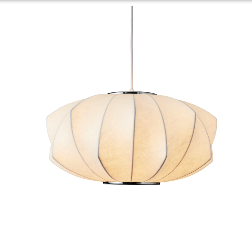Lampa wisząca Silk 45 Ecru – owalna, tkaninowa forma Japandi