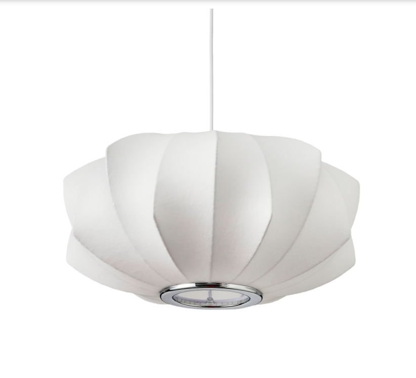 Lampa wisząca Silk 45 Ecru – owalna, tkaninowa forma Japandi