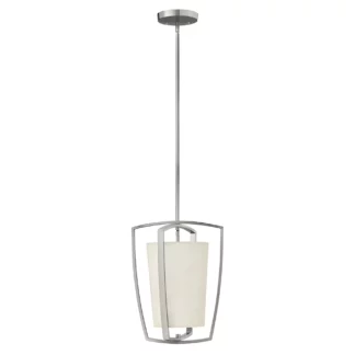 Nowoczesna lampa wisząca Stella z jasnym kloszem i srebrną oprawą