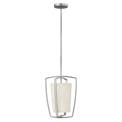 Nowoczesna lampa wisząca Stella z jasnym kloszem i srebrną oprawą