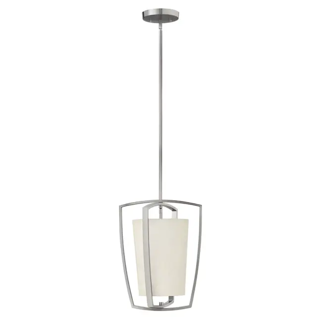 Nowoczesna lampa wisząca Stella z jasnym kloszem i srebrną oprawą