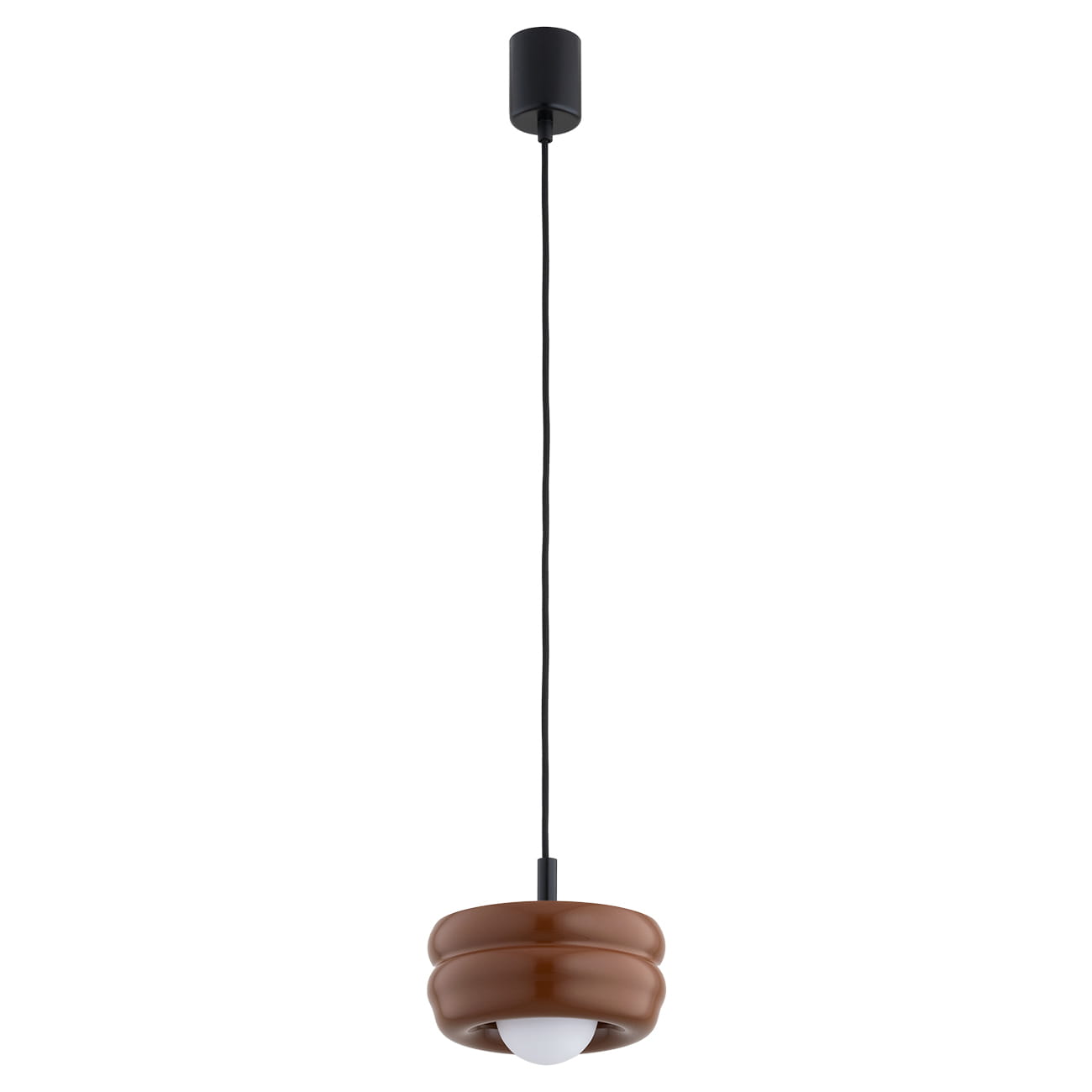 Lampa wisząca Tevo z brązowym kloszem w kolorze terracotta, G9 LED 4.5W