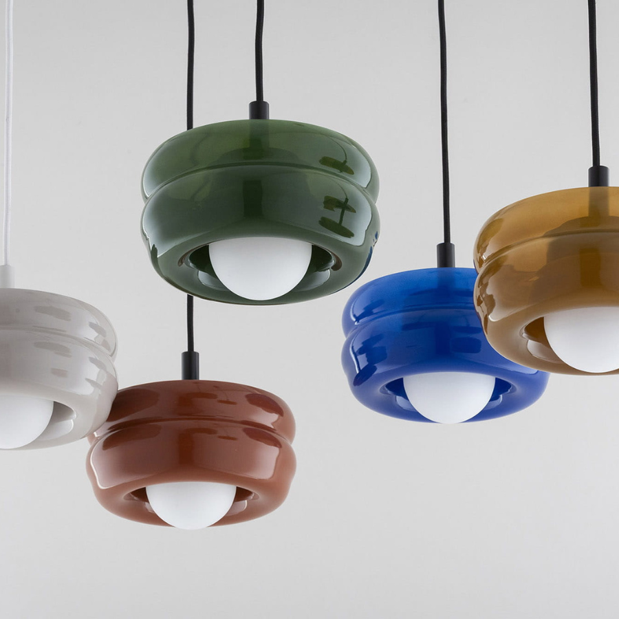 Lampa wisząca Tevo z brązowym kloszem w kolorze terracotta, G9 LED 4.5W