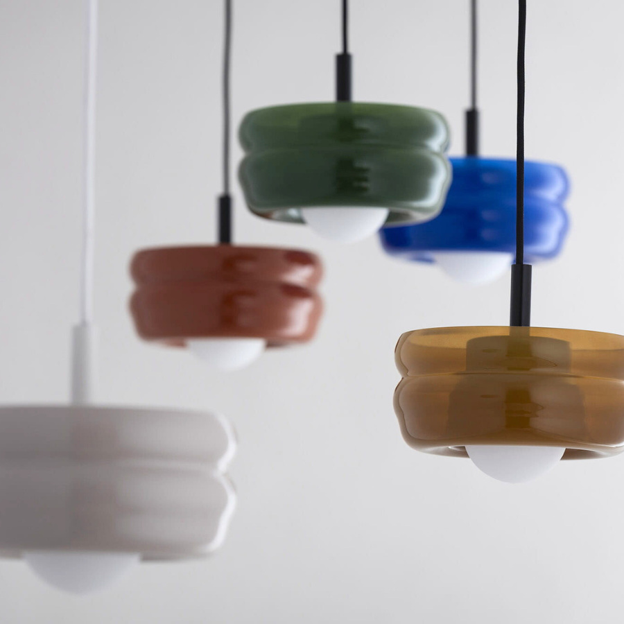 Lampa wisząca Tevo z brązowym kloszem w kolorze terracotta, G9 LED 4.5W