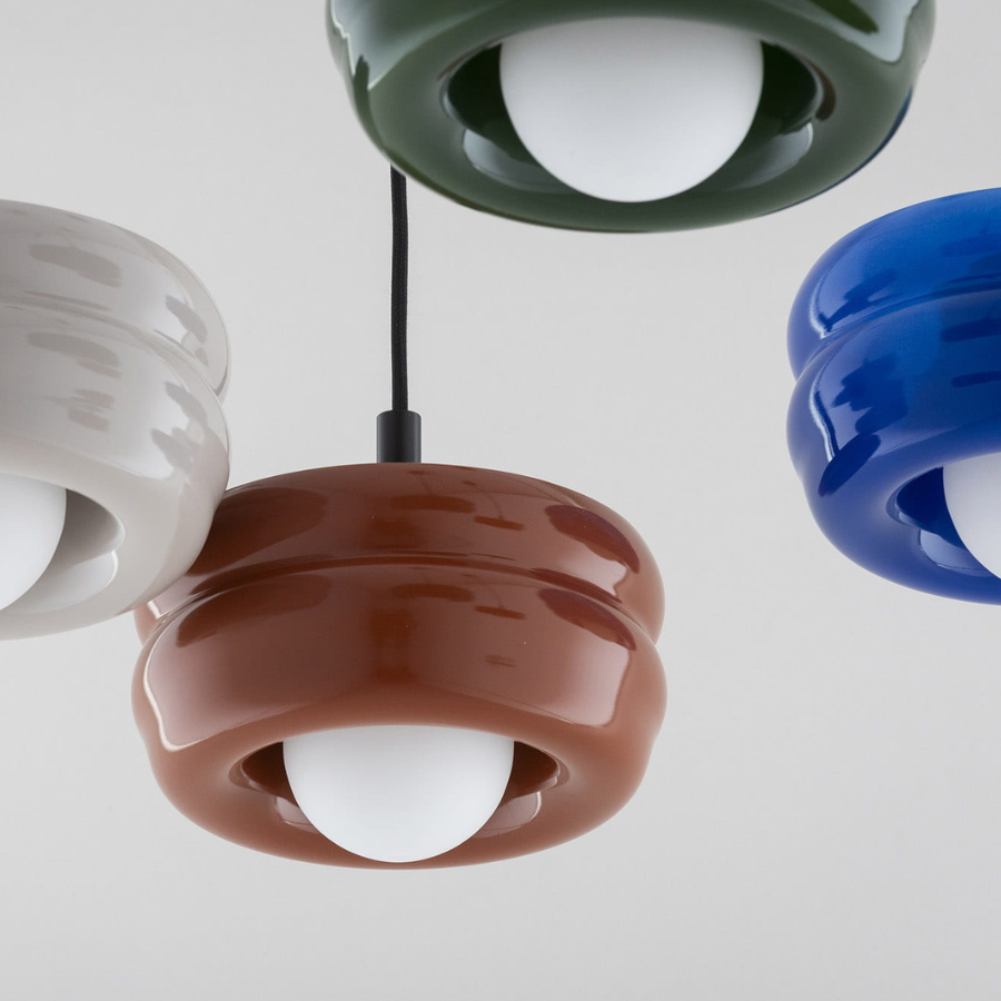 Lampa wisząca Tevo z brązowym kloszem w kolorze terracotta, G9 LED 4.5W