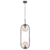 Lampa wisząca Venta K-5121 - bursztynowe klosze na owalnym stelażu - do salonu i jadalni