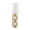 Lampa stołowa Arabella - kolor beżowy, biały, złoty - GN/ARABELLA/TL/G