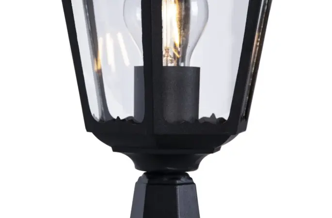 Latarnia ogrodowa słupkowa Vasco czarna 51 cm IP44