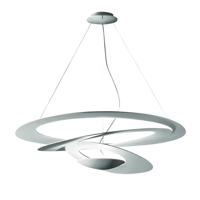Biała, wisząca lampa LED Pirce z możliwością ściemniania