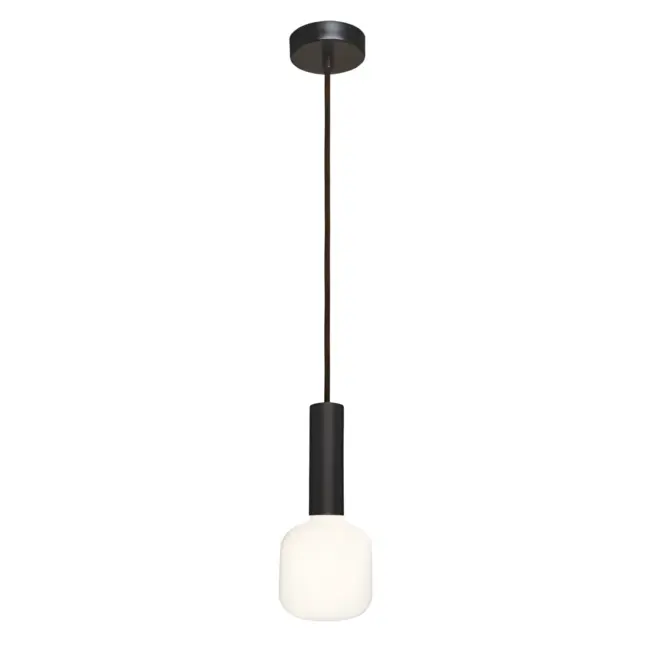 Czarna wisząca lampa Matuba z dekoracyjną oprawką