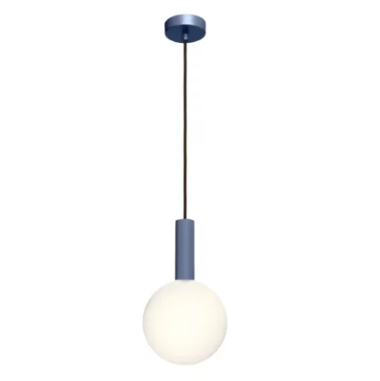 Nowoczesna wisząca lampa Matuba w kolorze niebieskim zachwyca swoim designem