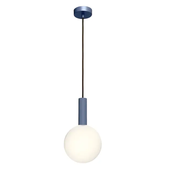 Nowoczesna wisząca lampa Matuba w kolorze niebieskim zachwyca swoim designem