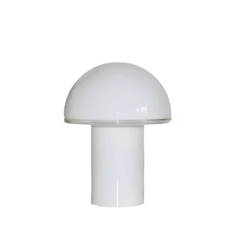 Szklana lampa stołowa Onfale Piccolo o mlecznym wykończeniu