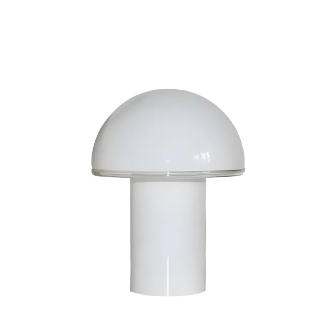 Szklana lampa stołowa Onfale Piccolo o mlecznym wykończeniu