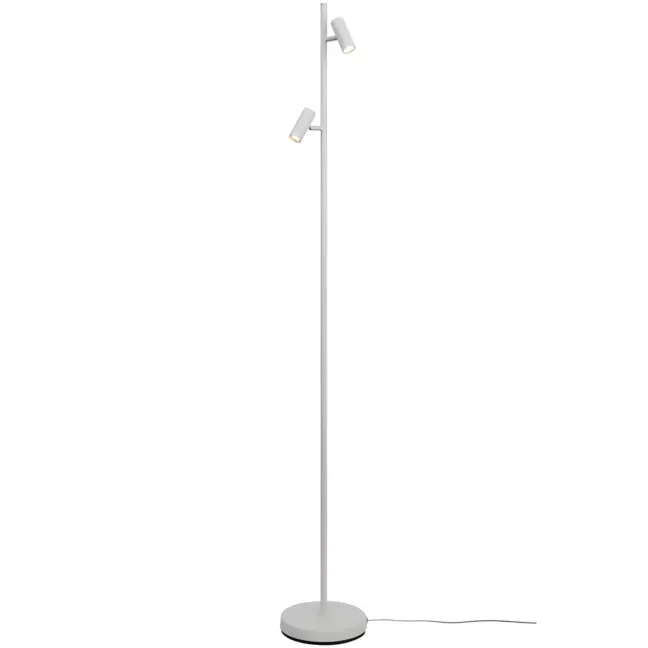 Minimalistyczna lampa podłogowa Omari - biała, ze ściemniaczem