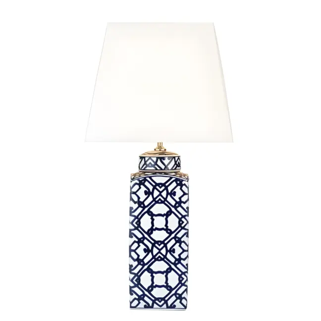 Lampa stołowa Mystic z geometrycznym wzorem wykonana z ceramiki