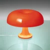 Pomarańczowa lampa stołowa Nessino Tavolo z szerokim kloszem i oświetleniem LED