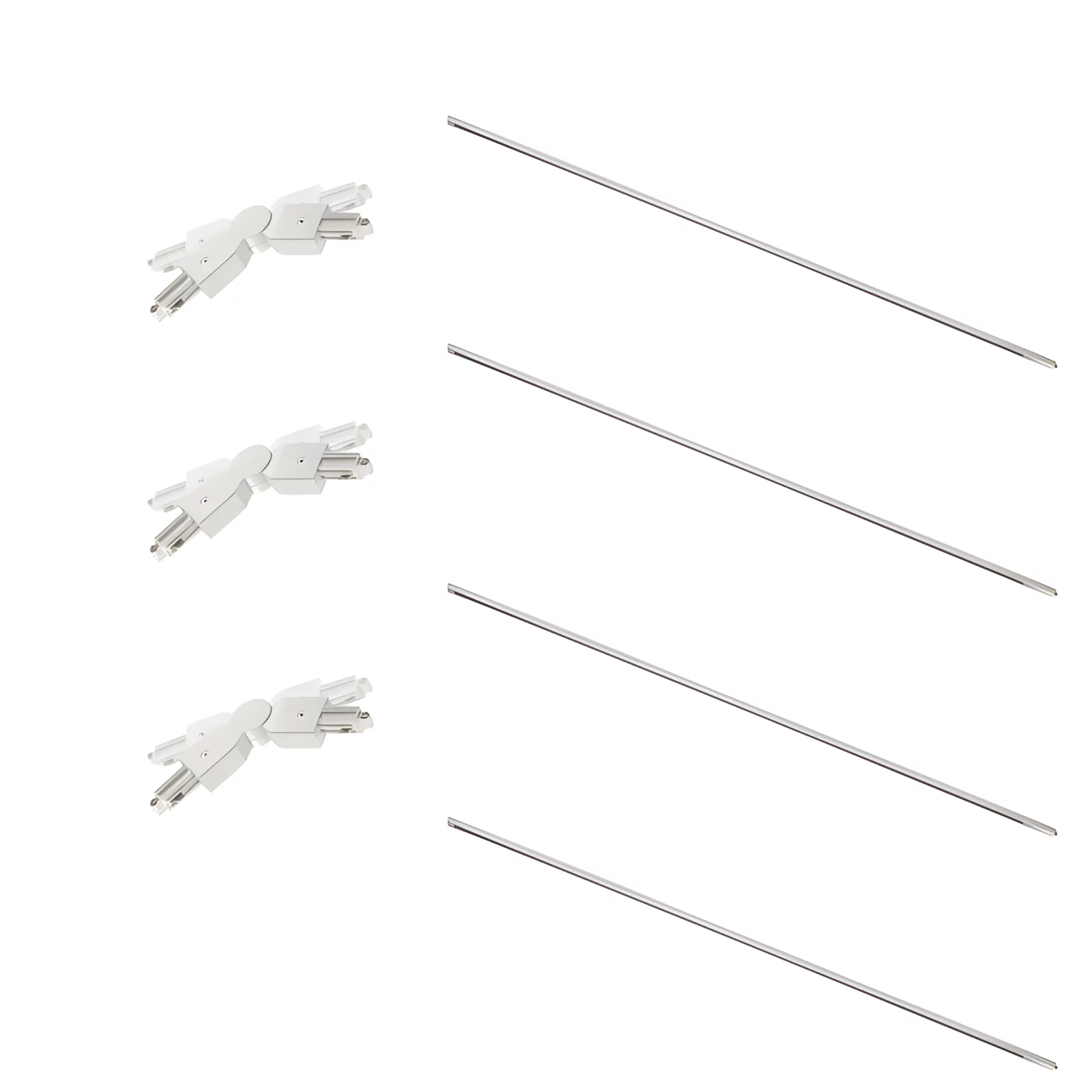 Biały kwadratowy zestaw szynowy Link 1.8x1.8 z końcowym zasilaniem