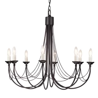 Klasyczny czarny żyrandol Essen na osiem żarówek