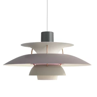 Szara lampa wisząca PH 5 marki Louis Poulsen