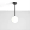 Nowoczesna czarna lampa sufitowa Pinne S z szklanym kloszem