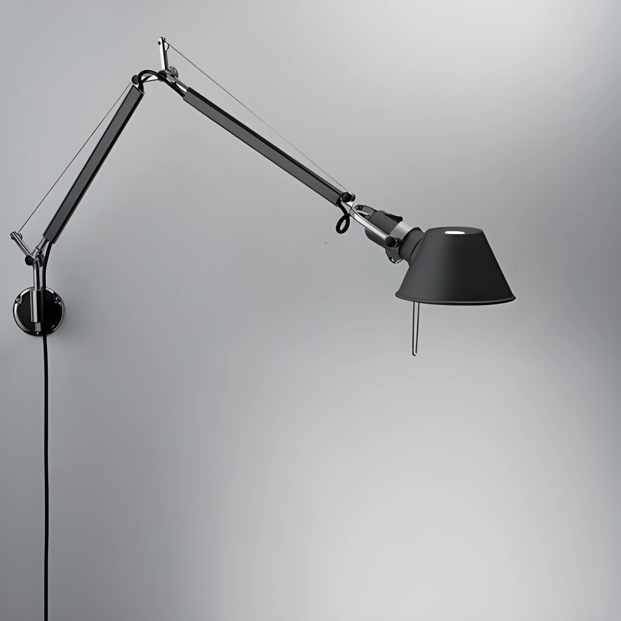 Czarny kinkiet Tolomeo Parete z wysięgnikiem