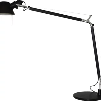 Czarna lampa biurkowa Tolomeo z regulowanym kloszem