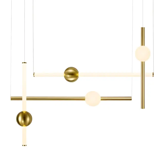 Złota lampa wisząca O-Line S-4 LED o efektownym designie