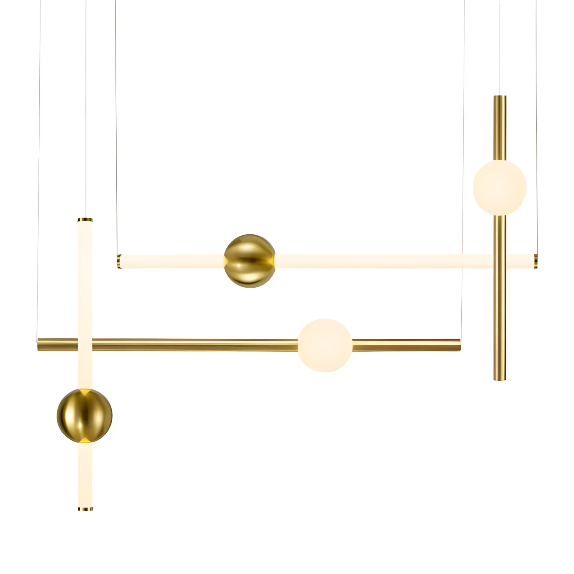 Złota lampa wisząca O-Line S-4 LED o efektownym designie