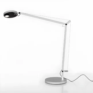 Biała lampka biurkowa Demetra Professional Tavolo z LED i ściemniaczem