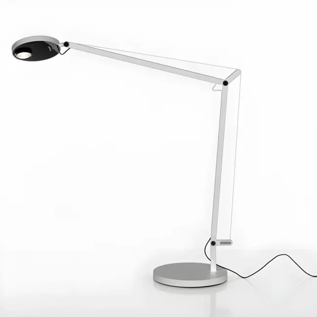 Biała lampka biurkowa Demetra Professional Tavolo z LED i ściemniaczem