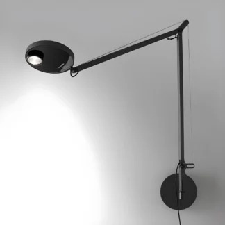 Czarny, regulowany kinkiet Demetra Professional ze ściemniaczem