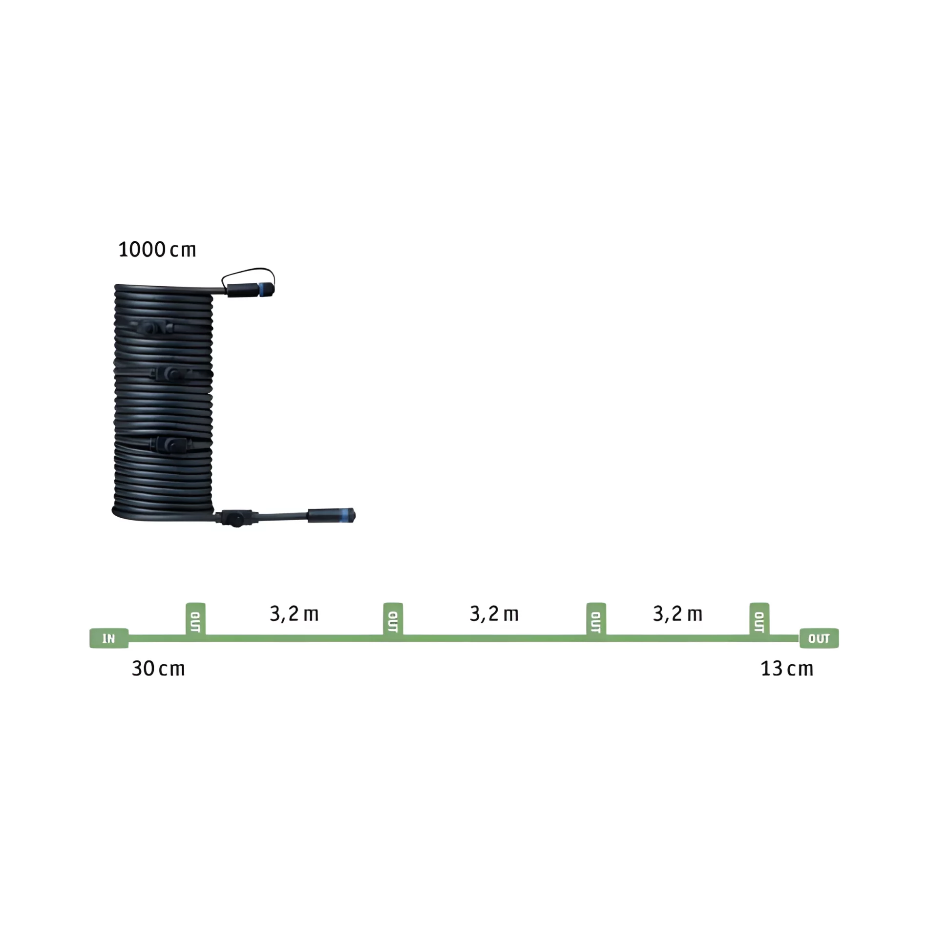 Przewód łączący Plug&Shine - IP68, 10m, 1in-5out