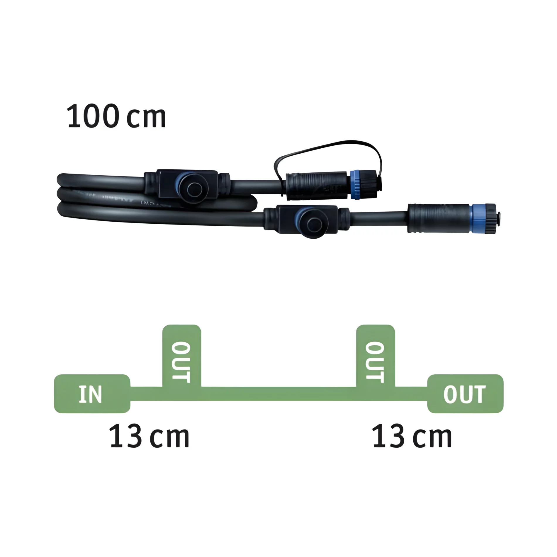 Przewód łączący Plug&Shine - IP68, 1m, 1in-3out