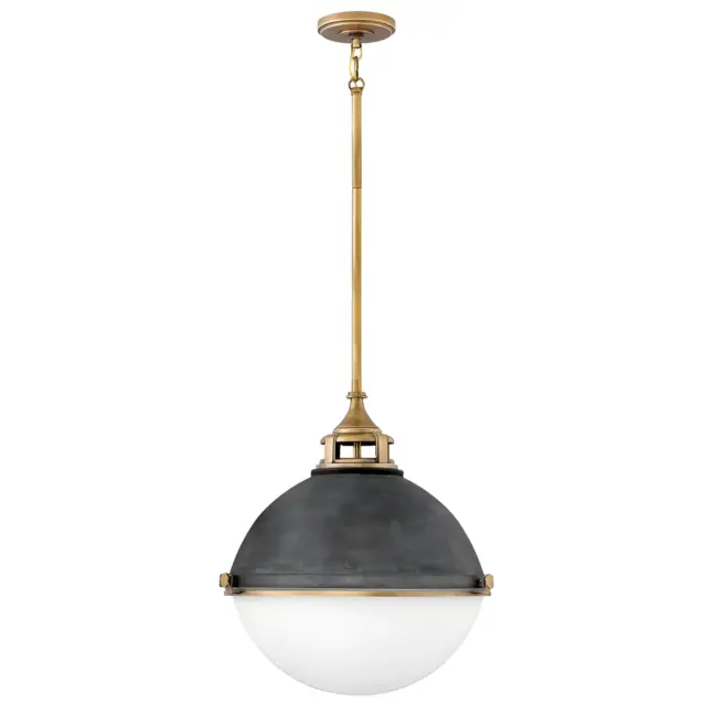 Wisząca lampa Fletcher z mlecznym kloszem