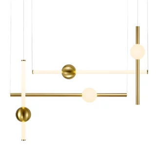 Elegancka złota lampa wisząca O-Line L-4 z wbudowanym oświetleniem LED