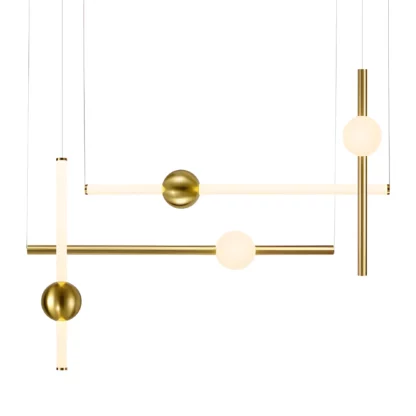Elegancka złota lampa wisząca O-Line L-4 z wbudowanym oświetleniem LED