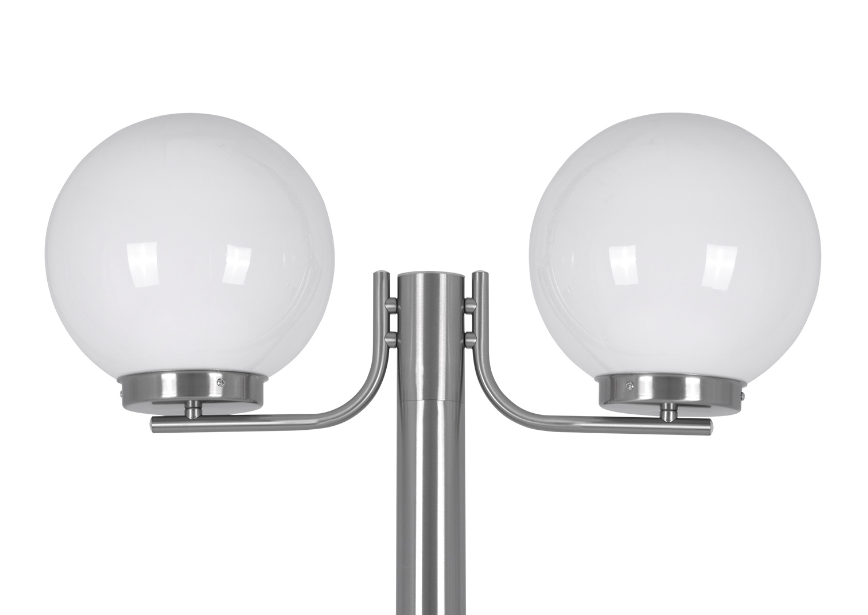 Słup ogrodowy Ana z dwoma kulistymi kloszami, IP44, 220 cm