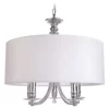 Srebrna lampa wisząca Abu Dhabi - mała, biały abażur