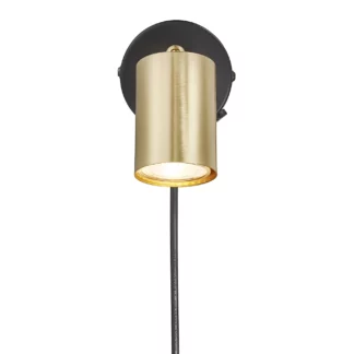 Złoty kinkiet Explore - Nordlux - nad szafkę nocną w sypialni