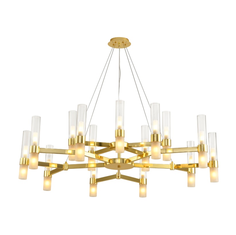 Żyrandol Candela 30 G9 złoty – styl art deco do dużych wnętrz