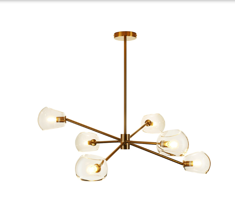 Żyrandol Cosmic Art Deco 6xE14 Szkło Transparentne