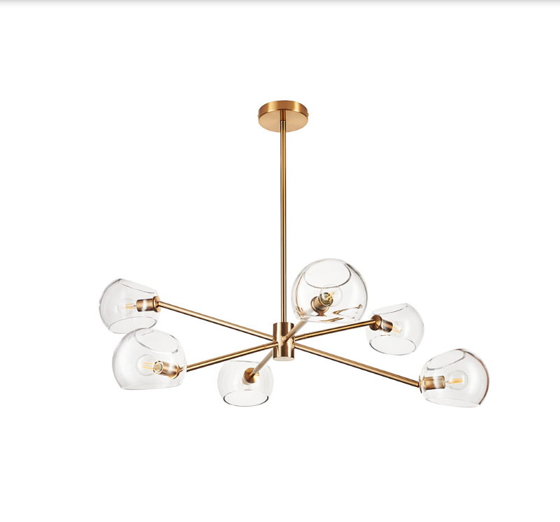 Żyrandol Cosmic Art Deco 6xE14 Szkło Transparentne