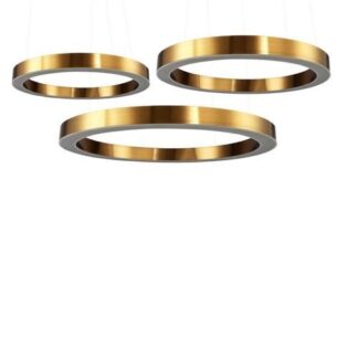 Lampa wisząca LED Circle 3-ring szczotkowany mosiądz 100/80/60 cm