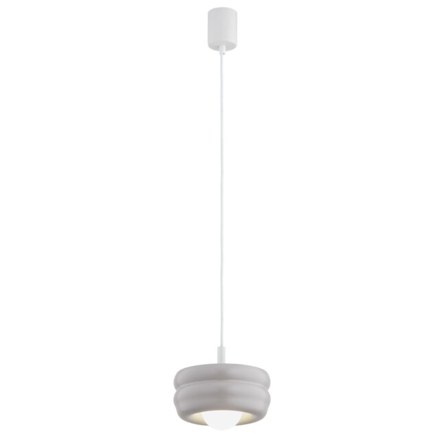 Lampa wisząca Tevo kaszmirowa z mlecznym kloszem G9