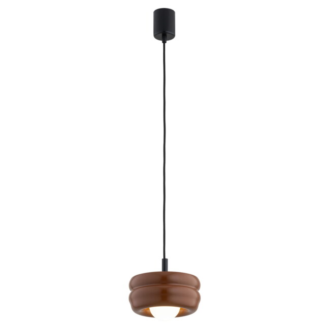 Lampa wisząca Tevo z brązowym kloszem w kolorze terracotta, G9 LED 4.5W