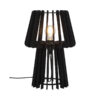Czarna lampa stołowa Groa z ażurowej sklejki FSC E27 60W IP20